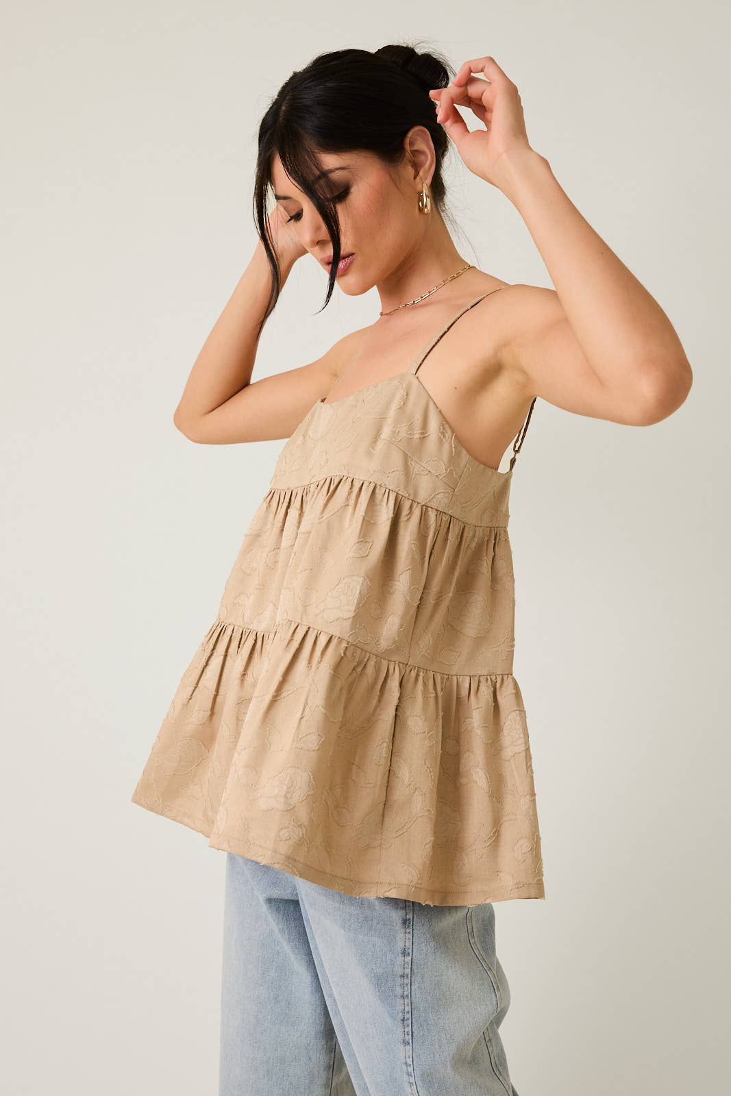 Sunday Edition - Wholesale Blouse - Women's - SLEEVELESS TIERED JACQUARD WOVEN TOP7