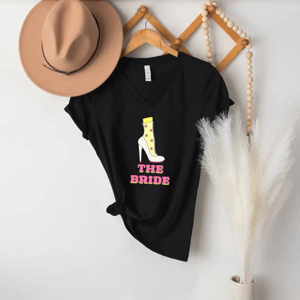 Adorb Custom Tees - Wholesale Screen Printed T-Shirt - Women's - 🍾 Team Bride & The Bride 💍 Bachelorette Party Matching V-Neck T-Shirts0