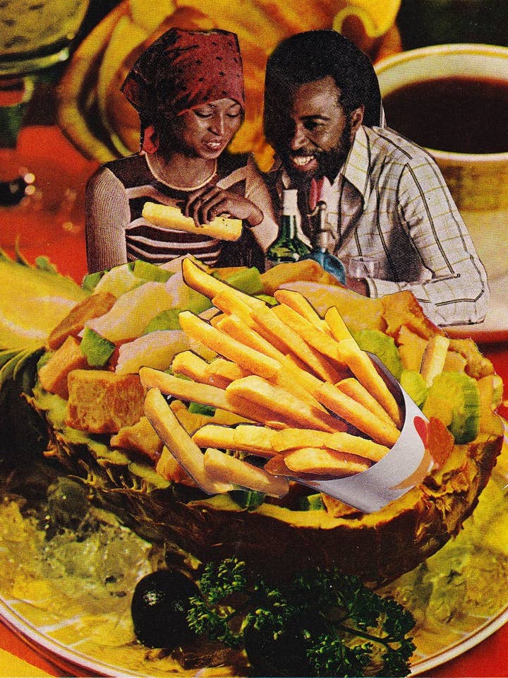 Couple French Fries Art for wholesale by City and Flower Collage