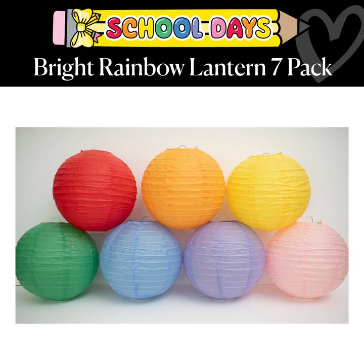 Pack de 7 lanternes arc-en-ciel lumineuses | Jours d'école pour la vente par Schoolgirl Style