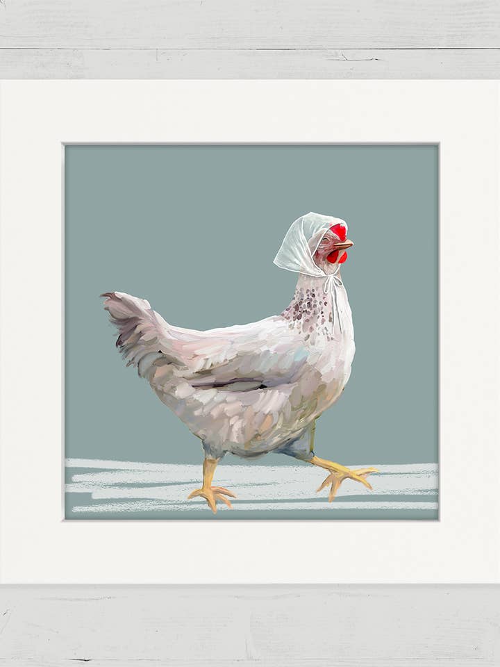 Rainy Day Hen Happy Square for wholesale by Cathy Walters Art