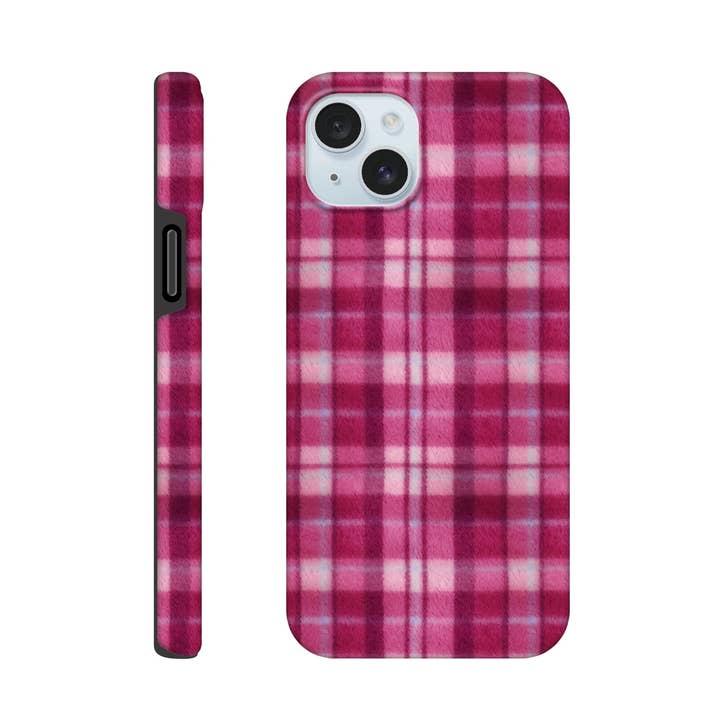 Apple - Coque de téléphone résistante - Rose Berry Plaid pour la vente par Hounds of Eden