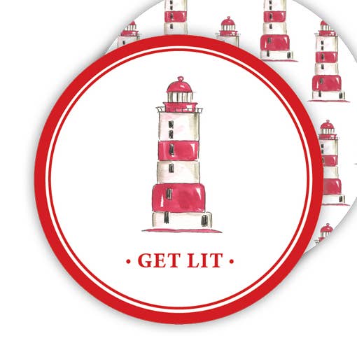 Sottobicchiere rotondo Lighthouse Get Lit per la vendita all'ingrosso da parte di RosanneBeck Collections