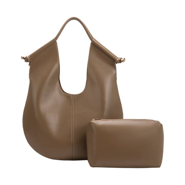 Melie Bianco - Wholesale Shoulder Bag - Women's - Tracy Mushroom Recycled Vegan Shoulder Bag