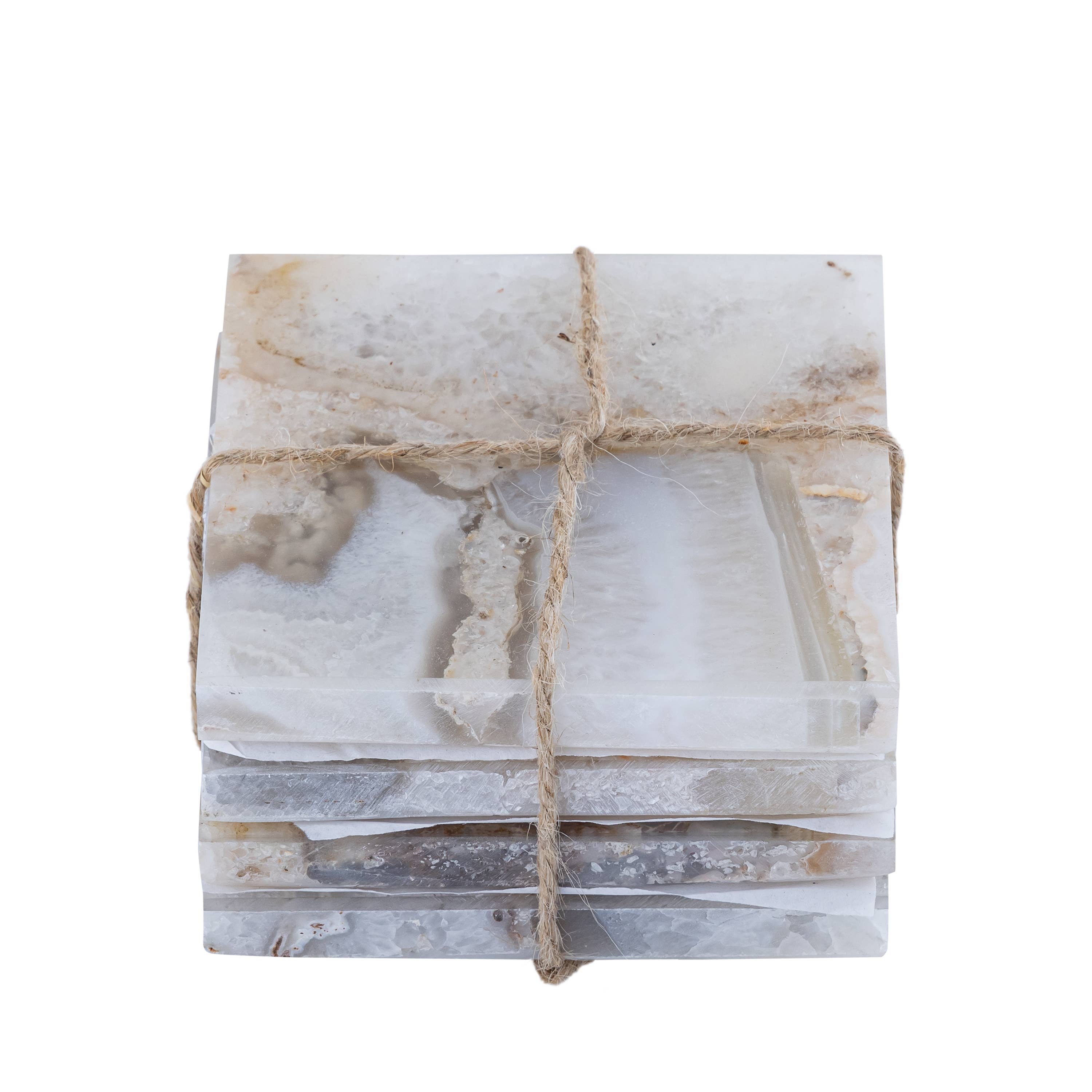 BIDKhome - Wholesale Coasters - Set of 4 White Agate Coasters3