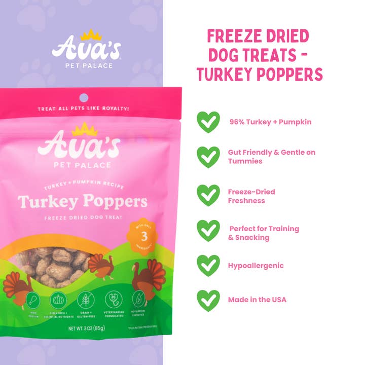Ava's Pet Palace - Wholesale Pet Treats - Dog - Freeze Dried Dog Treats - Turkey + Pumpkin1