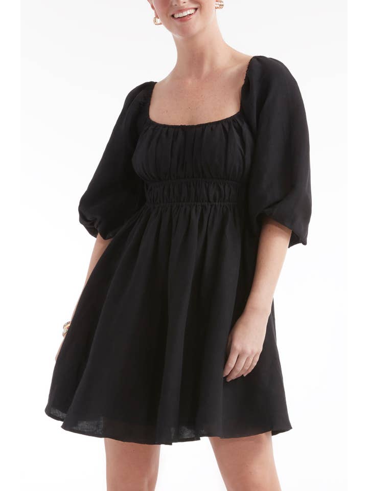 Preto Vestido Mini Lala Ajustado - Bainha Curta para venda a revendedores na Faire1