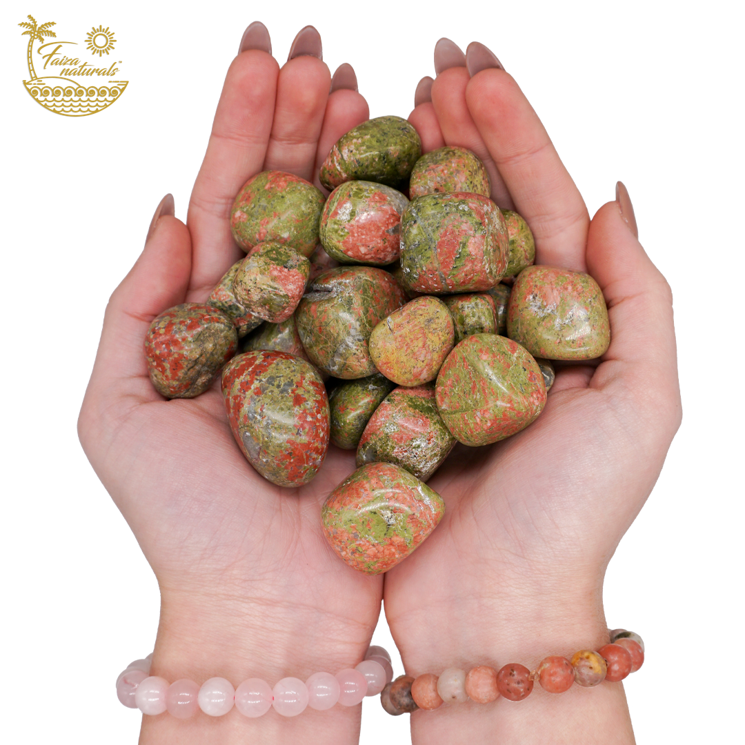 Faiza Naturals - Wholesale Spiritual Stone/Crystal - Unakite Tumbled Crystals in Bulk1