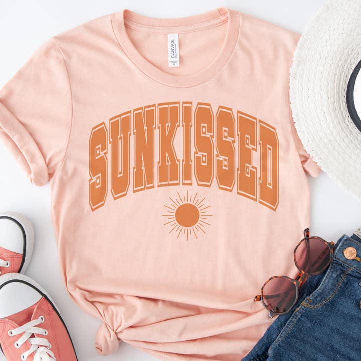 Retro Sunkissed Summer Vintage Print Sunkiss Graphic Tee for wholesale by Par.tees by Party On!