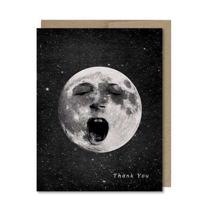Thank You Lazy Old Moon Card for wholesale by The Galek Sea