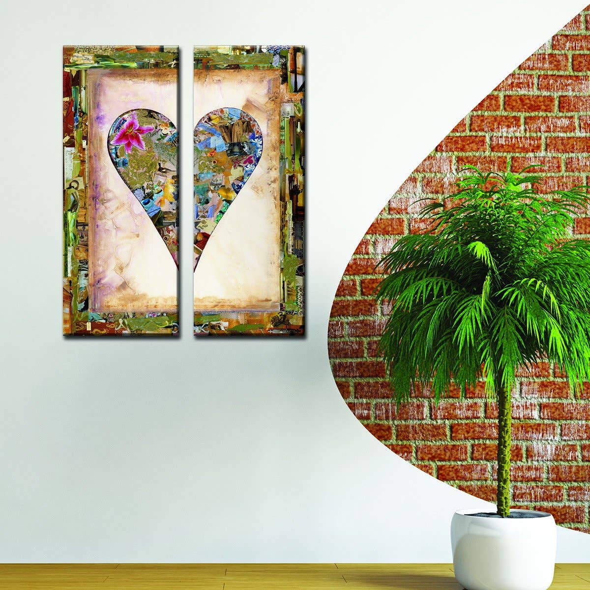 Ready2hangart, Inc. – wholesale Art print – Salvatore Principe Heartwork "Nature Heart" Canvas Art Set3