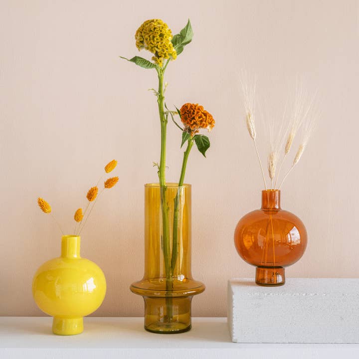 Vase Recycled Glass Yolk Yellow for wholesale on Faire