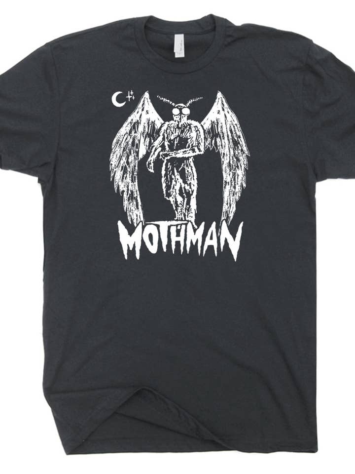 Shirtmandude Co - Wholesale Screen Printed T-Shirt - Unisex - Mothman Shirt Cool Cryptid Weird Monster T Shirt Novelty Tee