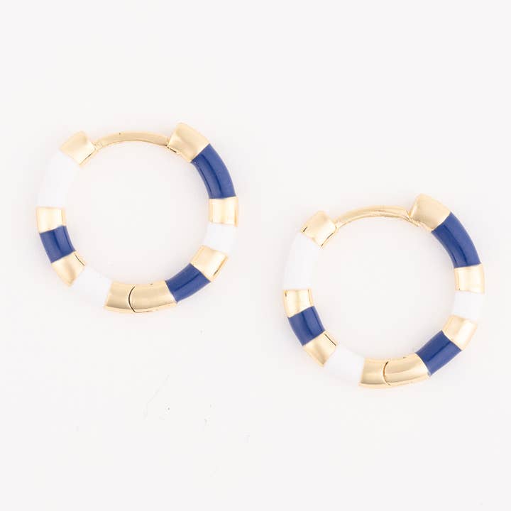 Pendientes Reya Azul Marino/Blanco para venta al por mayor de Michelle McDowell