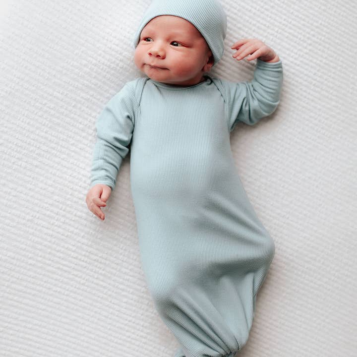 Three Little Tots - Wholesale Babygown - Baby - Blue Bird Knotted Gown20