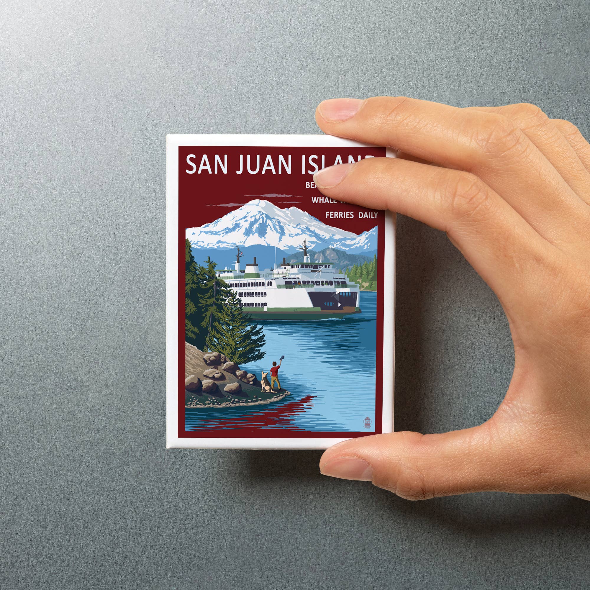 Lantern Press - Venta al por mayor Imanes - MAGNET Isla San Juan, niño saludando en el ferry5