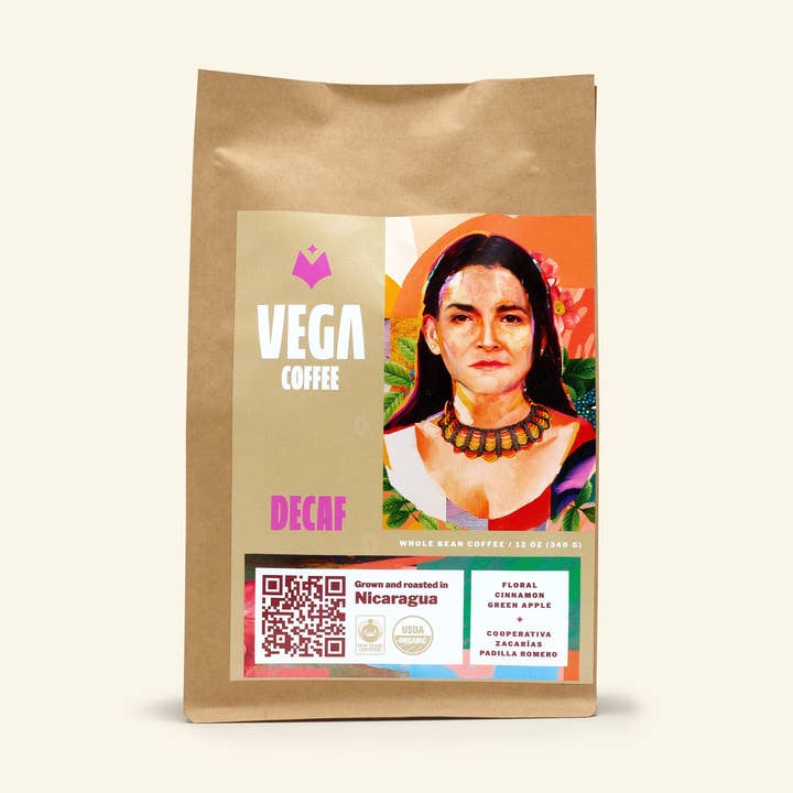 Décaféiné de canne à sucre, mouture moyenne - sacs de 12 oz (paquet de 6) pour la vente par Vega Coffee