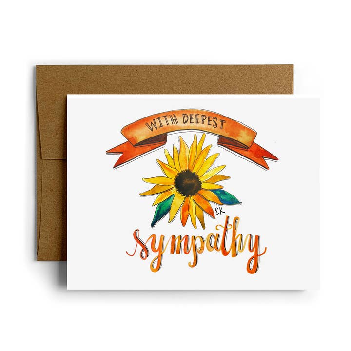 Carte de condoléances tournesol pour la vente par Eileen Graphics