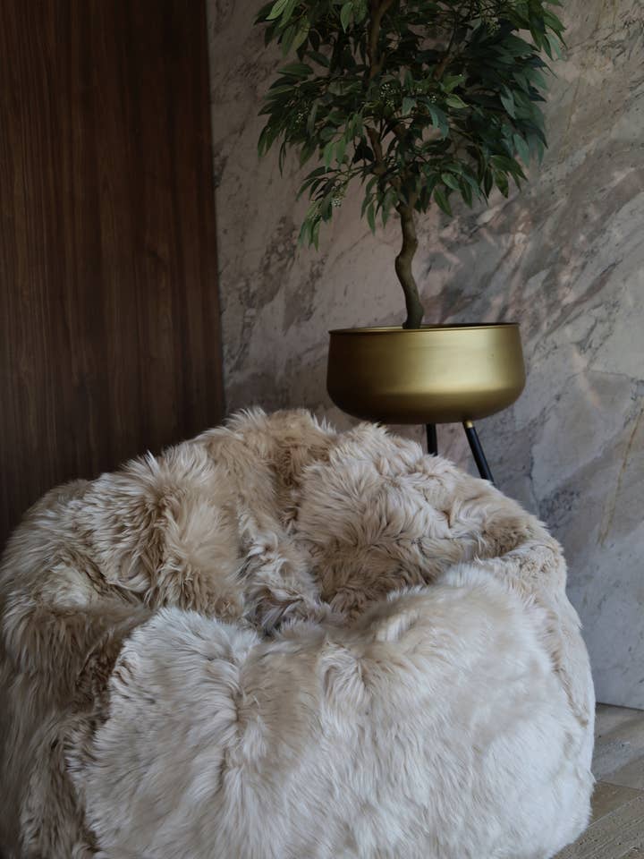 Beanbag in Sheepskin Beige for wholesale by PIETRA DI CASA