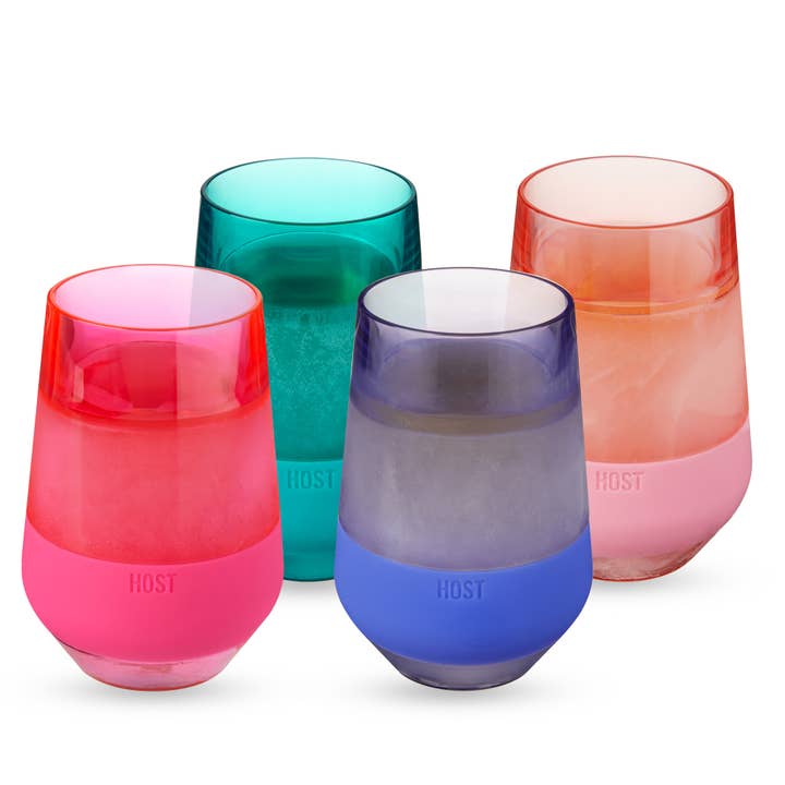 Wine FREEZE™ XL Cooling Cups in Asst Tinted Colors Set of 4 for wholesale by HOST