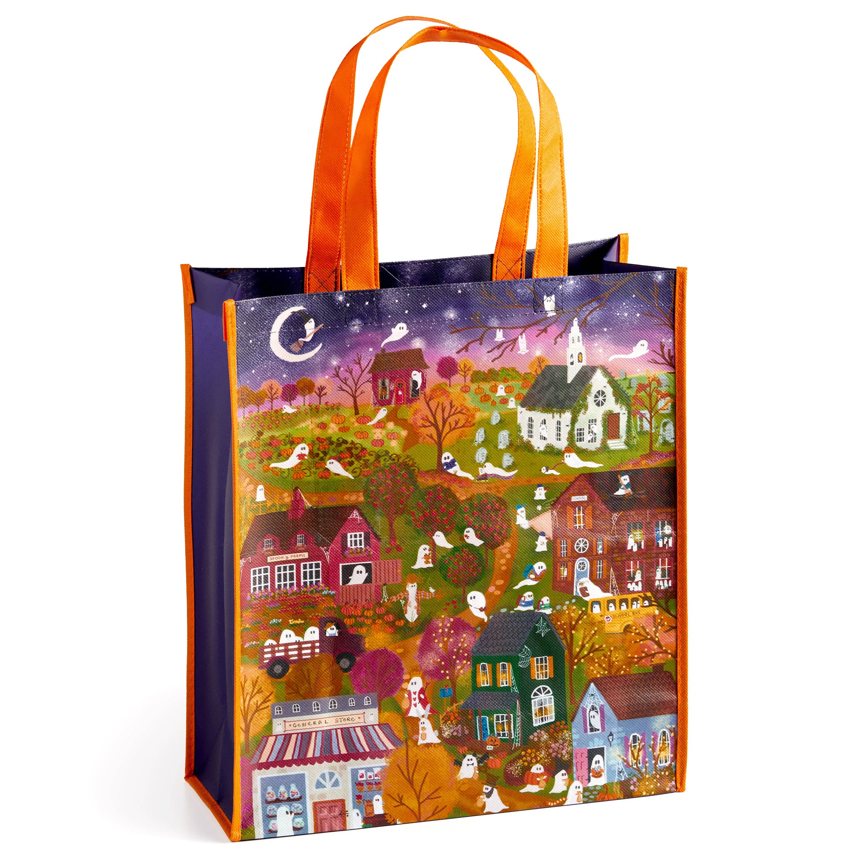 Abrams & Chronicle Books – wholesale Grocery/shopping bag – Joy Laforme Spooky Village Reusable Shopping Bag (Bag)4