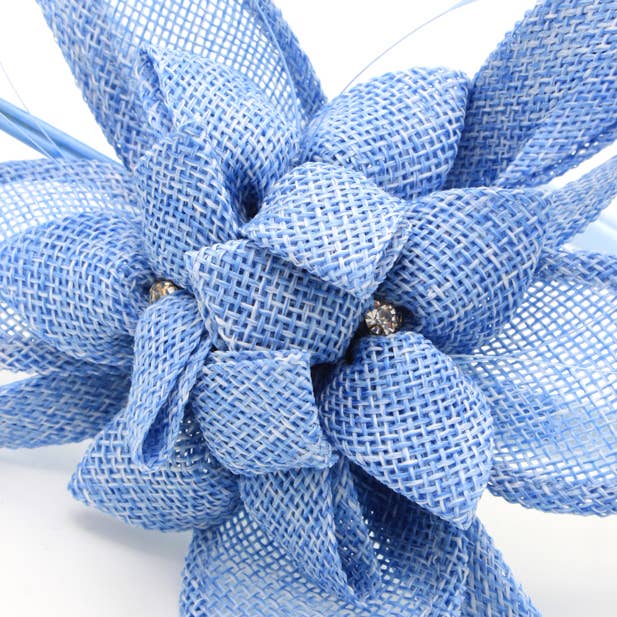 Inca UK - Wholesale Fascinator Hat - Women's - Style Ruby. Pale Blue Sinamay flower fascinator with quills3