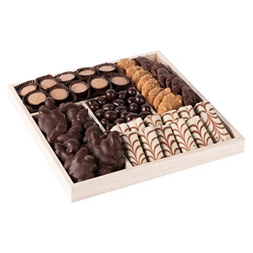 Hammont - Wholesale Serving Tray - Five Sections Wooden Tray 2 Pack 10.5"X10.5"X1.22" Square
