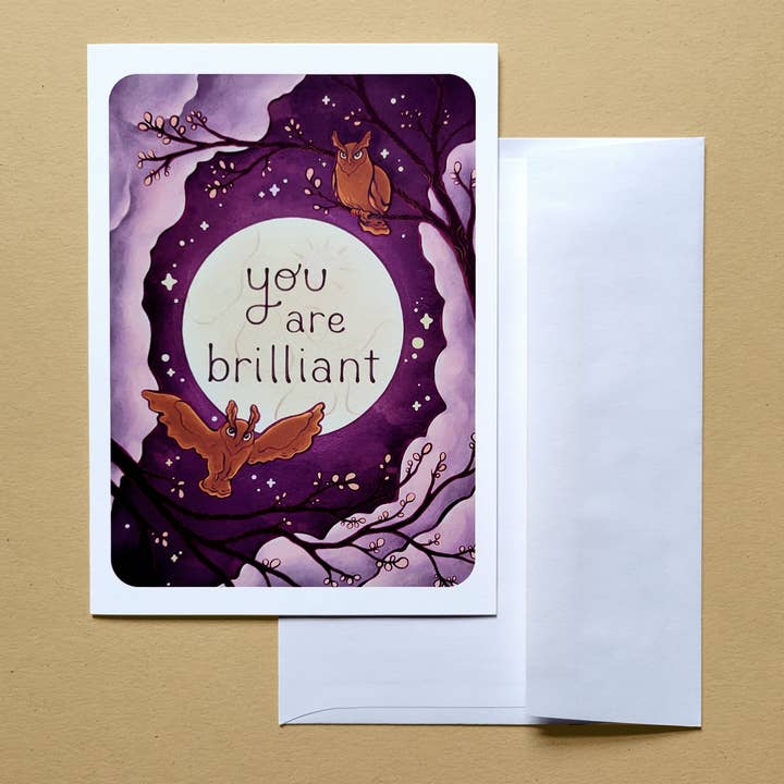 Kuguenko Illustration - Wholesale Encouragement Card - You Are Brilliant - Greeting Card, 5x7 in.1