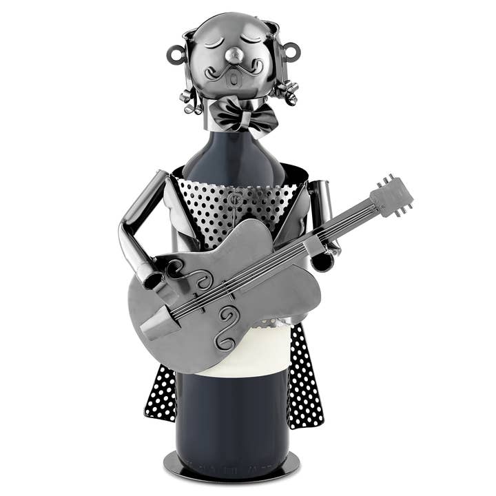 Electric Guitarist Wine Bottle Holders for wholesale by Broadway Gifts Co