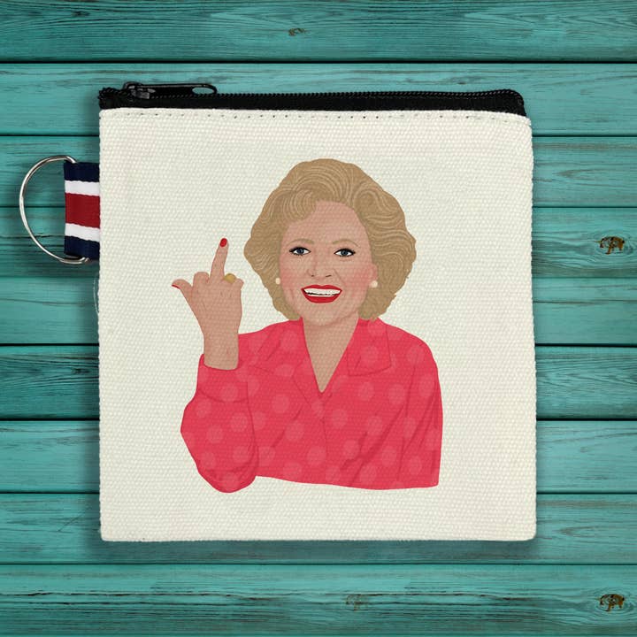 Betty White Bird Canvas Pouch for wholesale by Citizen Ruth