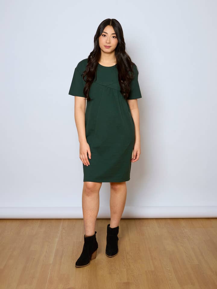 Evelyn cotton jersey dress (Oeko-Tex Certified) - pine for wholesale by tangente