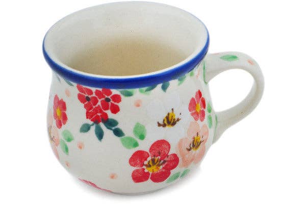 Polmedia Polish Pottery - Wholesale Coffee/Tea Cup - Espresso Cup 2 oz Pink Divinity Theme UNIKAT0
