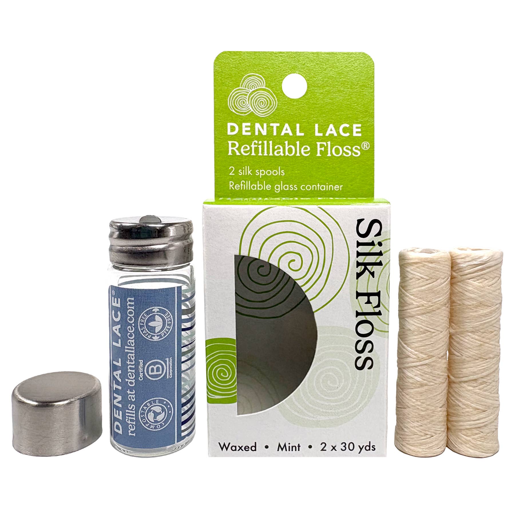 Dental Lace Refillable Floss - Wholesale Floss - Silk Floss (60 yd) 4 Month Supply2