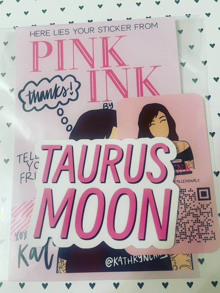 Adesivo Luna in Toro per la vendita all'ingrosso da parte di Kathryn Chill Collective