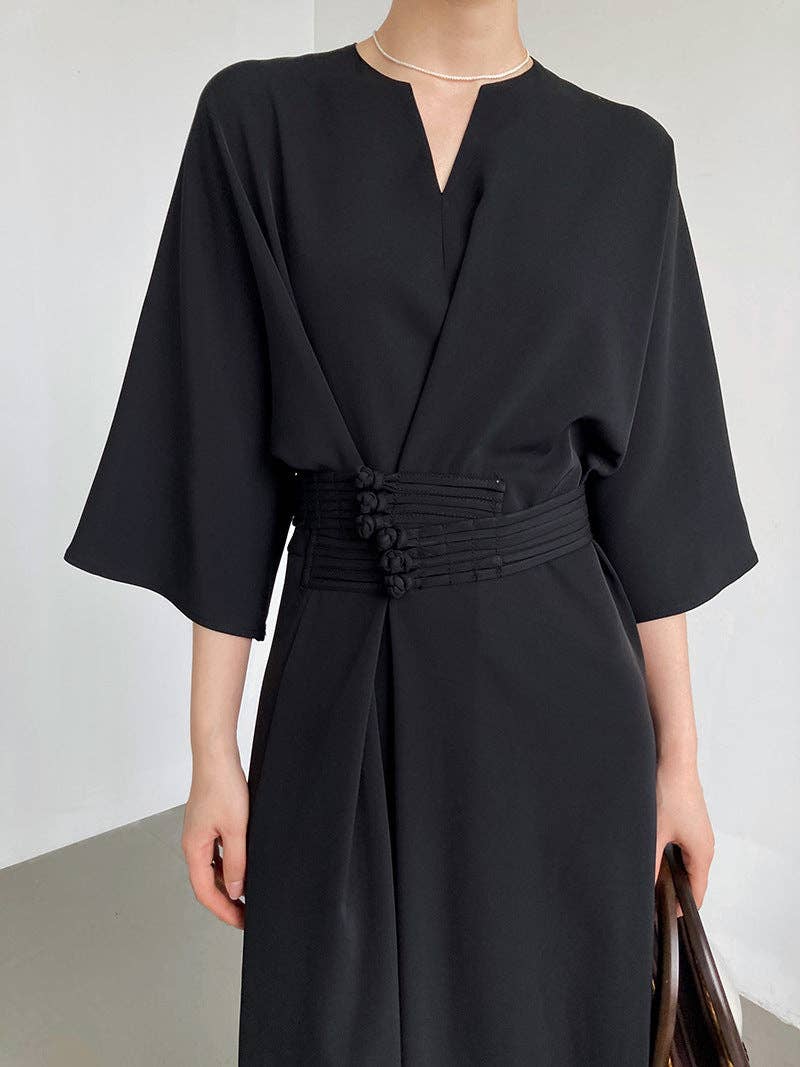 Marayn - Vente Robe – femme - 2025 NOUVELLE Robe Noeud Élégante Moderne Chic Touche Chinoise27