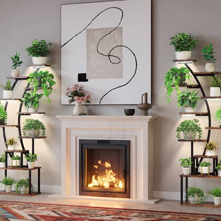 39F Inc. - Vente Supports de plantes - Support de plantes en métal à 8 niveaux avec lampe de culture pour intérieur13