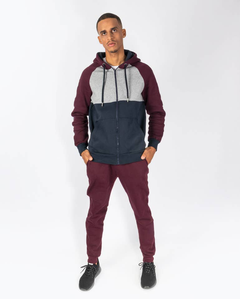 StockNow Unipessoal - Wholesale Hoodie - Men's - Jacket Leon Burgundy2