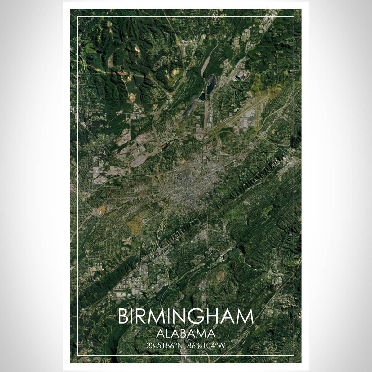 JACE.design - Wholesale Art Print - Birmingham AL Map Print Satellite3