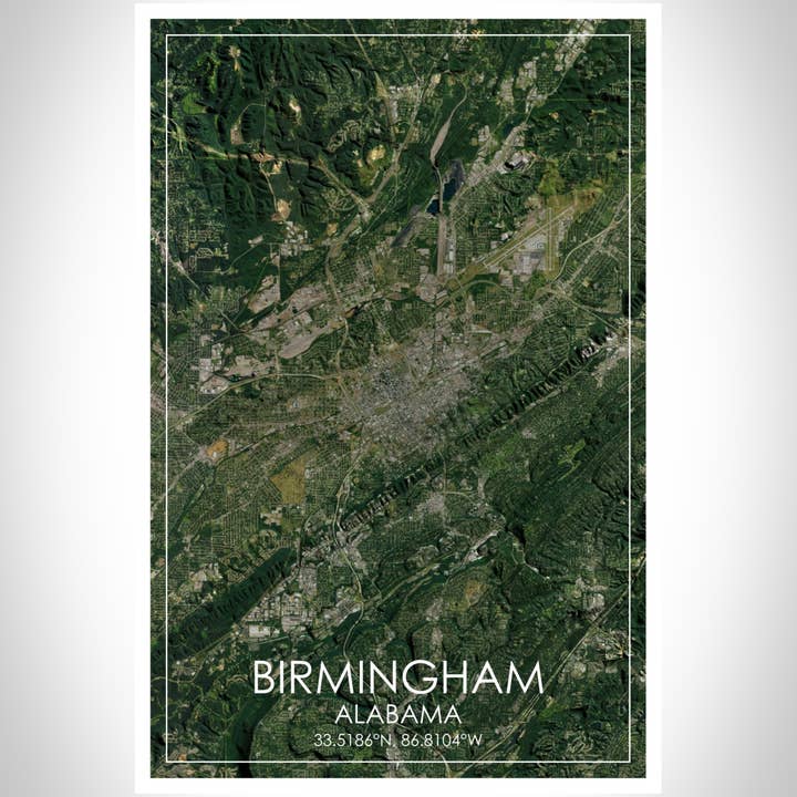 JACE.design - Wholesale Art Print - Birmingham AL Map Print Satellite3
