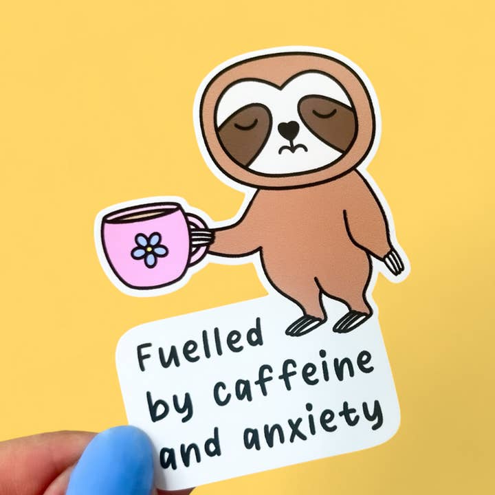 Adesivo bradipo alimentato da caffeina e ansia per la vendita all'ingrosso da parte di Sunshine Lane