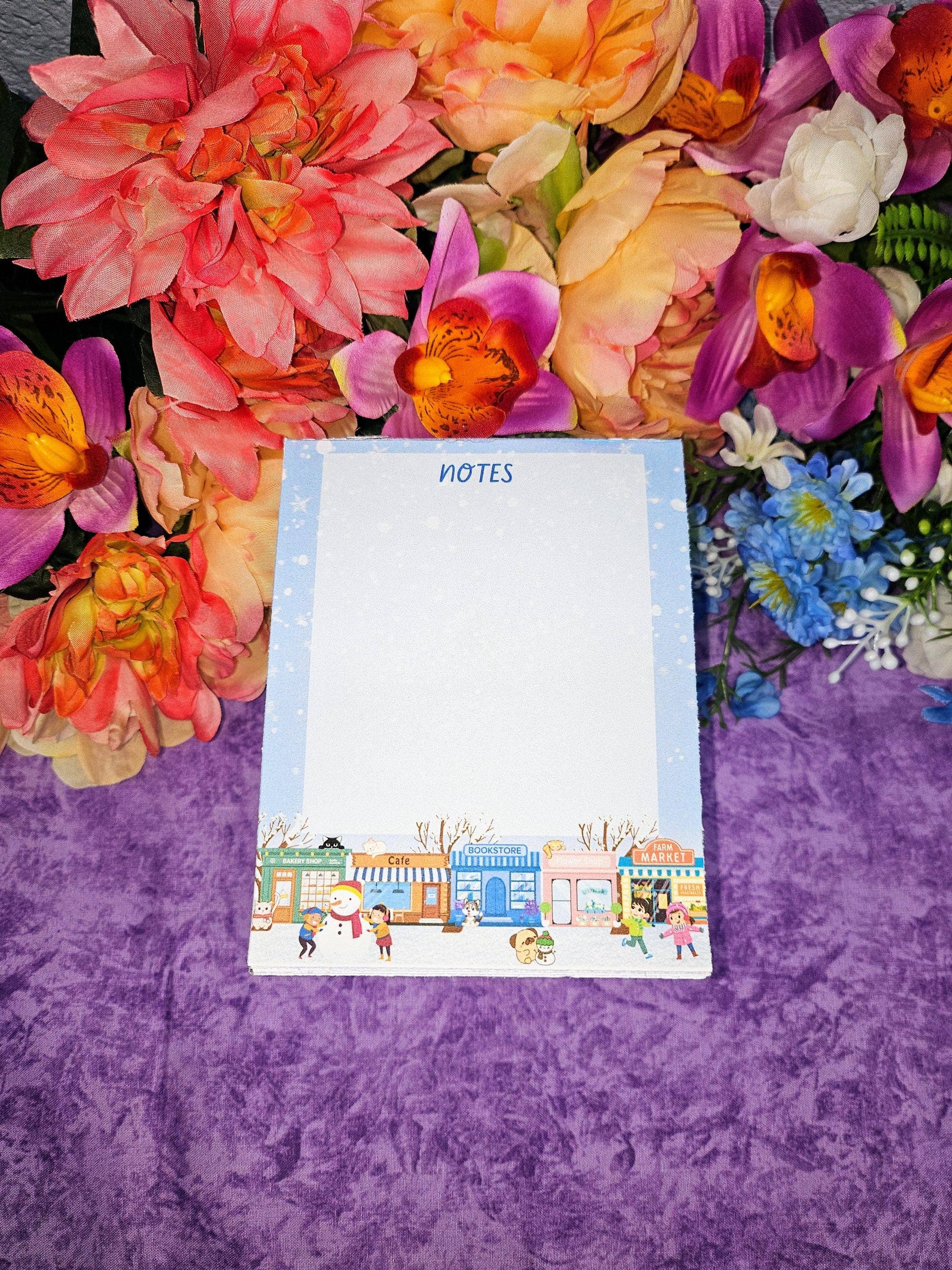 Autumnmist Boutique - Wholesale Notepad - Main Street Winter Edition Notepad 4.25" x 5.5"3