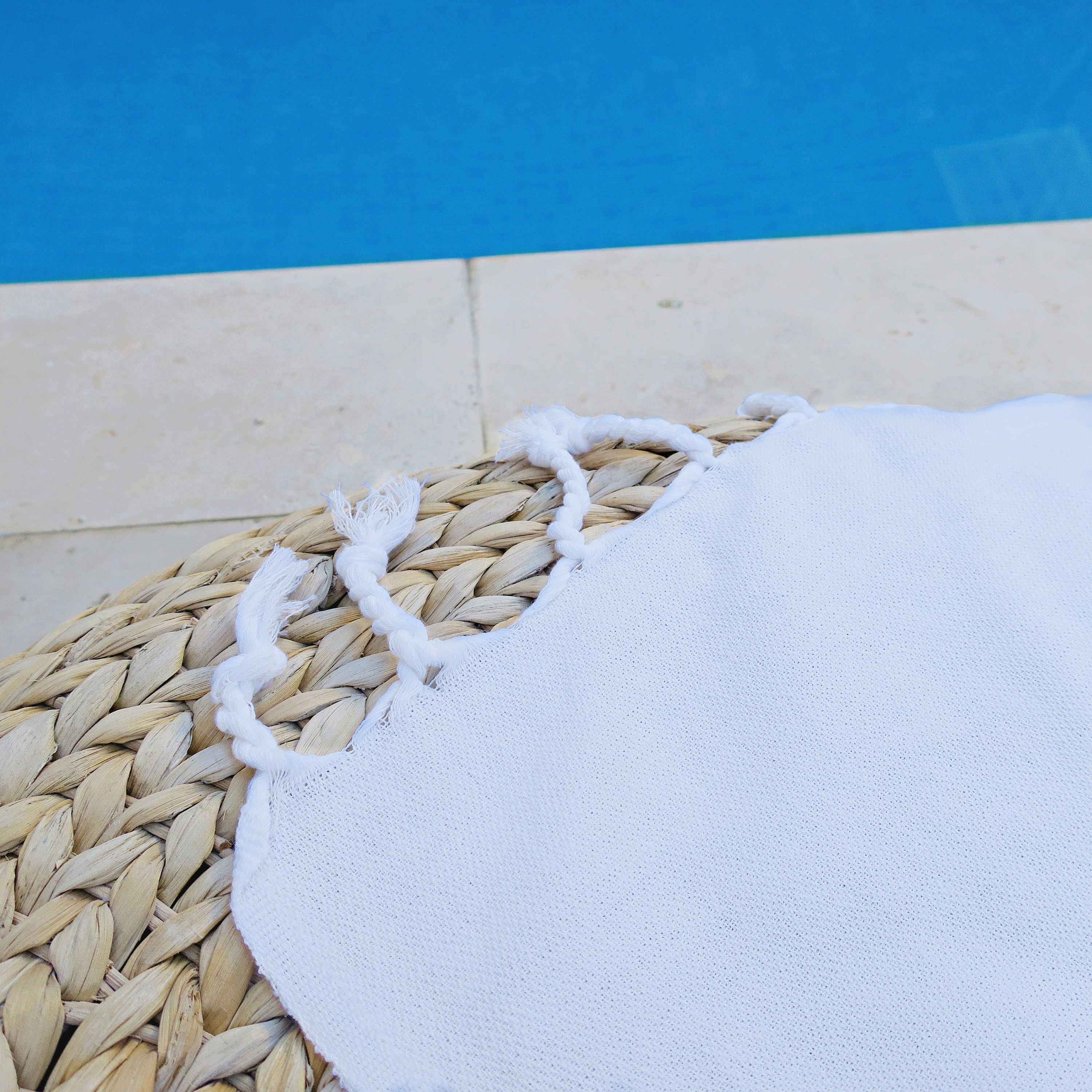 Buld&Co. - Vendita all'ingrosso Telo mare - Asciugamano turco bianco in cotone 100%, telo mare Hammam Fouta Peshtemal7