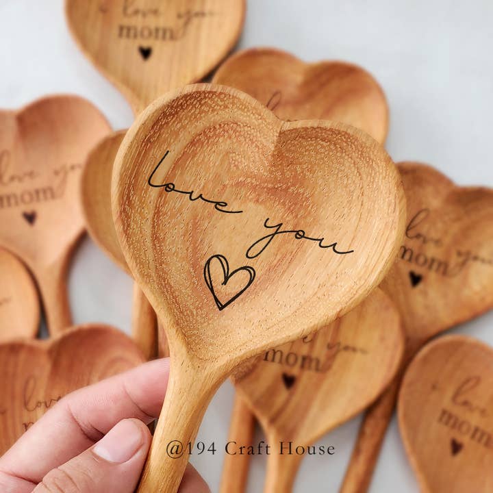 Ti amo - Cucchiaio di legno a forma di cuore - Regali di San Valentino per la vendita all'ingrosso da parte di 194 Craft House