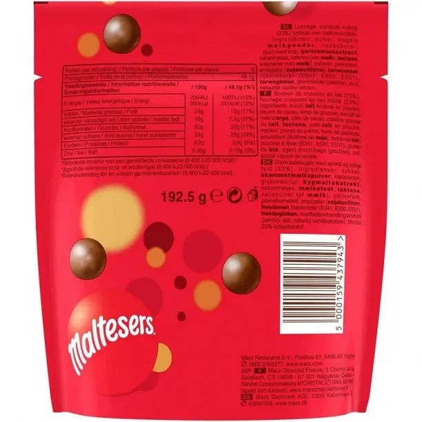 Amuse Bouche - Wholesale Chocolate Covered Sweets - Maltesers 192.5g1