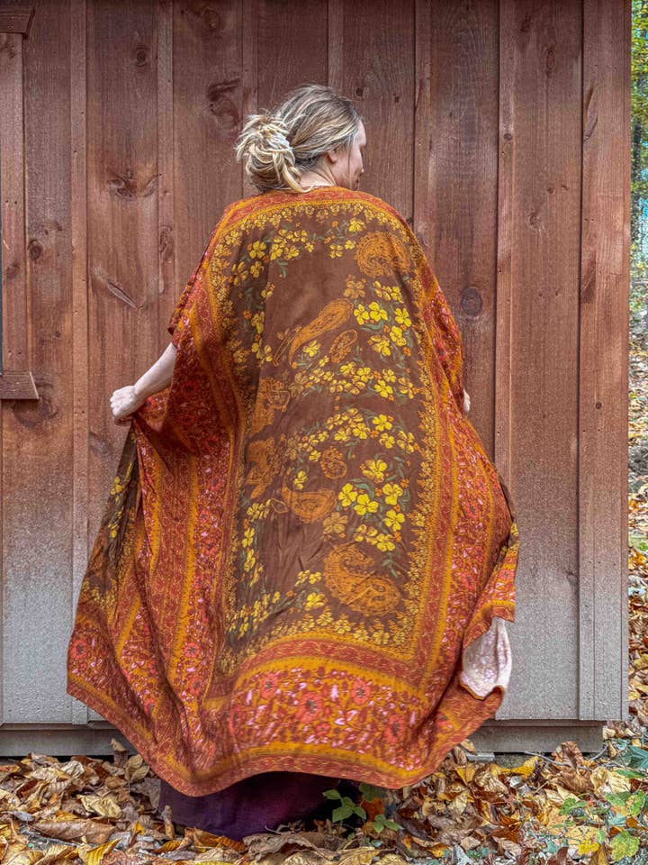 Gardenbelle Shop - Wholesale Kimono - Women's - Fall Printed Long Duster Kimono, Floral Long Open Kimono1