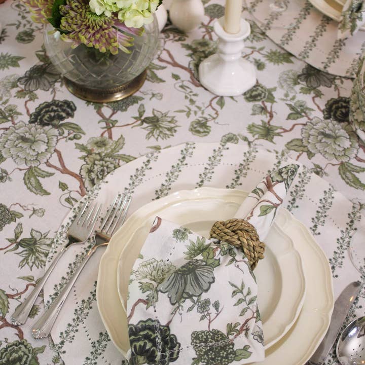 Willamere - Wholesale Dinner & Cloth Napkin - Florence Floral Napkins, Set of Four Fern5