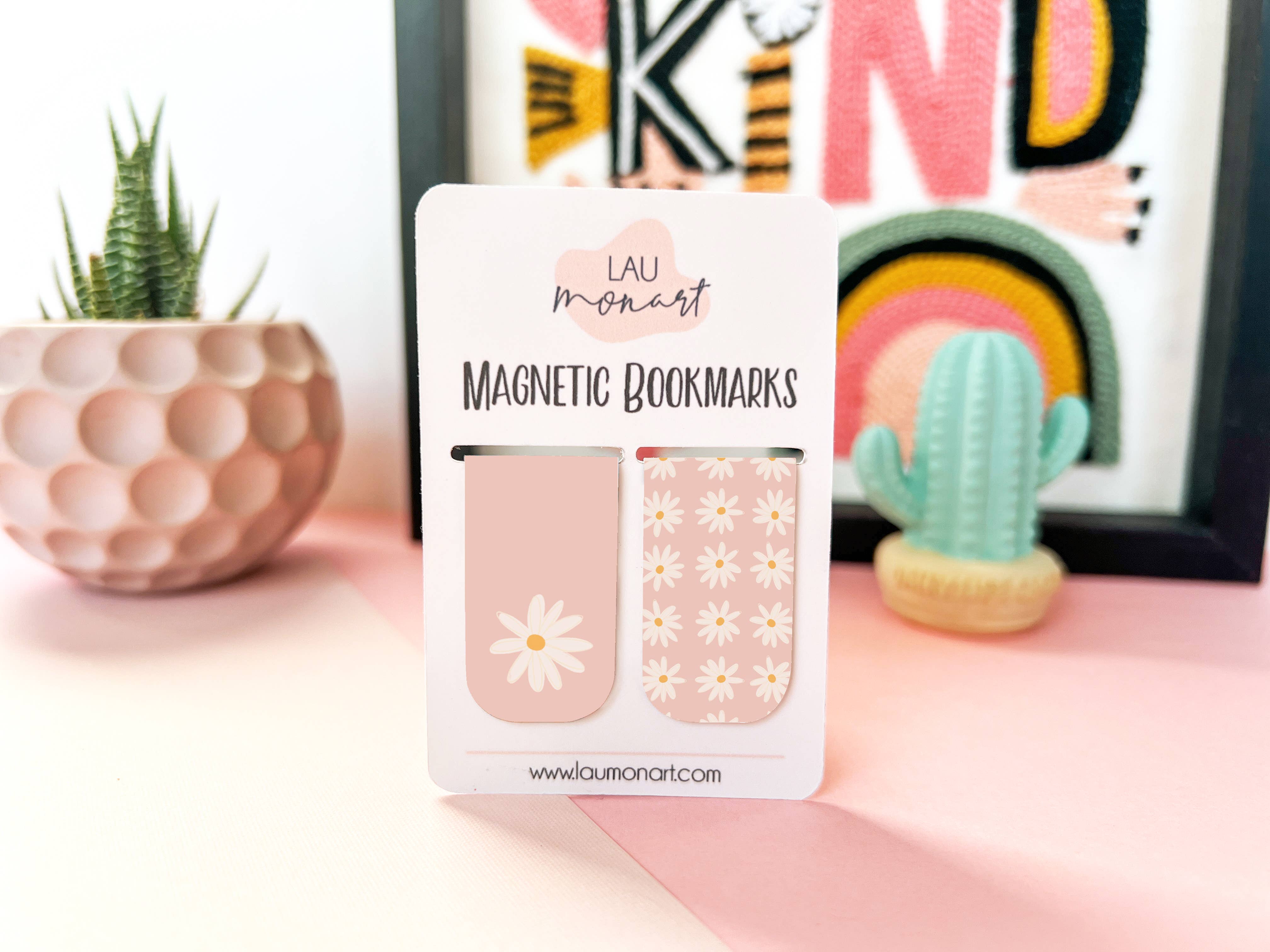 Lau Monart - Wholesale Bookmark - Daisy Blush Magnetic Bookmarks