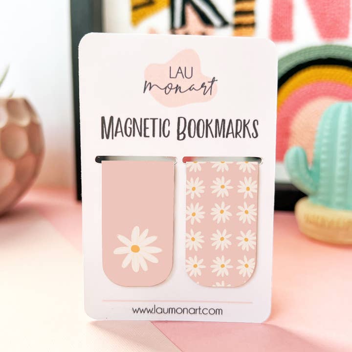 Lau Monart - Wholesale Bookmark - Daisy Blush Magnetic Bookmarks0