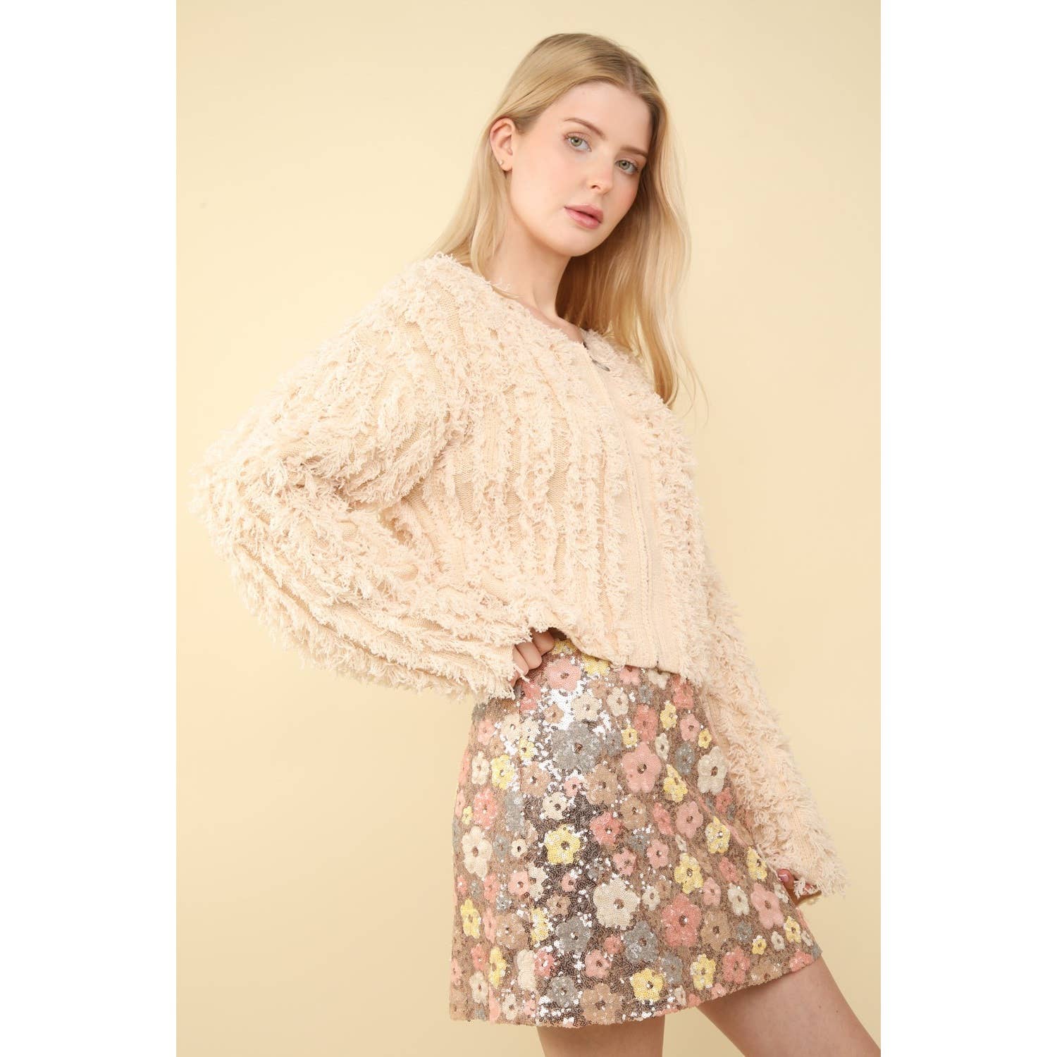 Apolline - Vente Cardigan – femme - Veste de vacances en tricot de laine Shaggy Soft Shaggy13