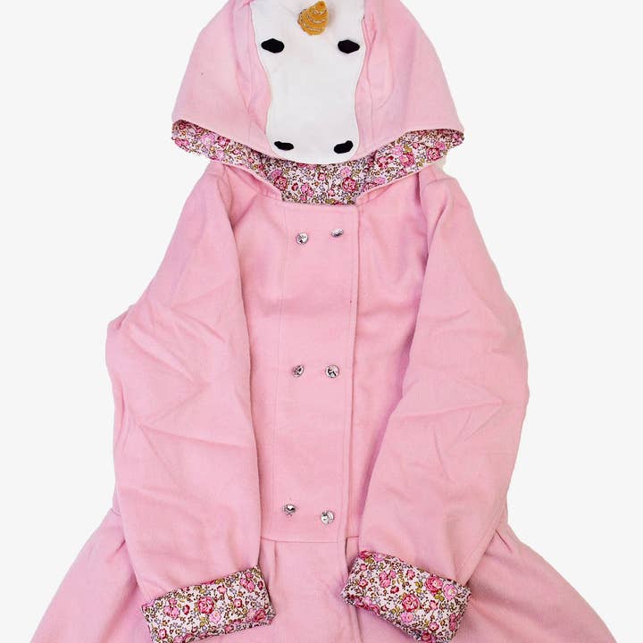 Handmade Unicorn Coat Boutique Pink Kids Jacket Size 2T - 10 for wholesale by Sequel Giftables